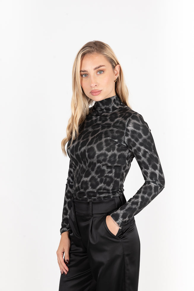 Μπλούζα ζιβάγκο animal print FGL - S