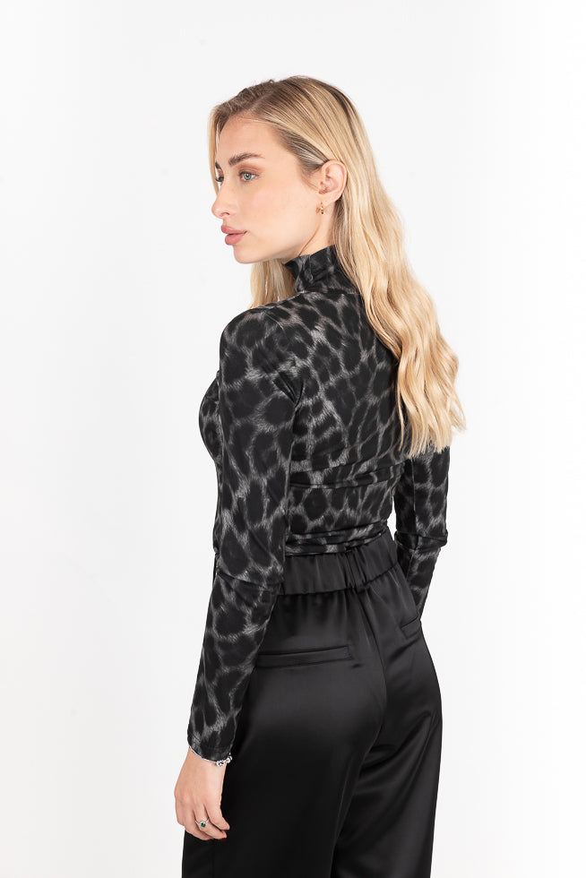 Μπλούζα ζιβάγκο animal print FGL - S