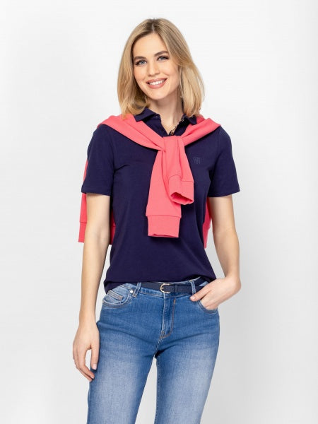 Tshirt γιακά μπλέ - S