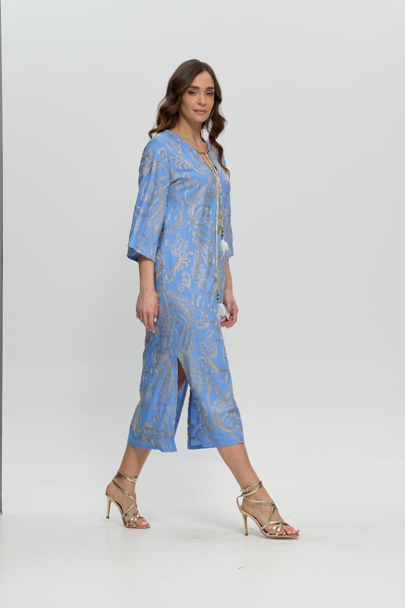 Φόρεμα σιέλ κέντημα - 50