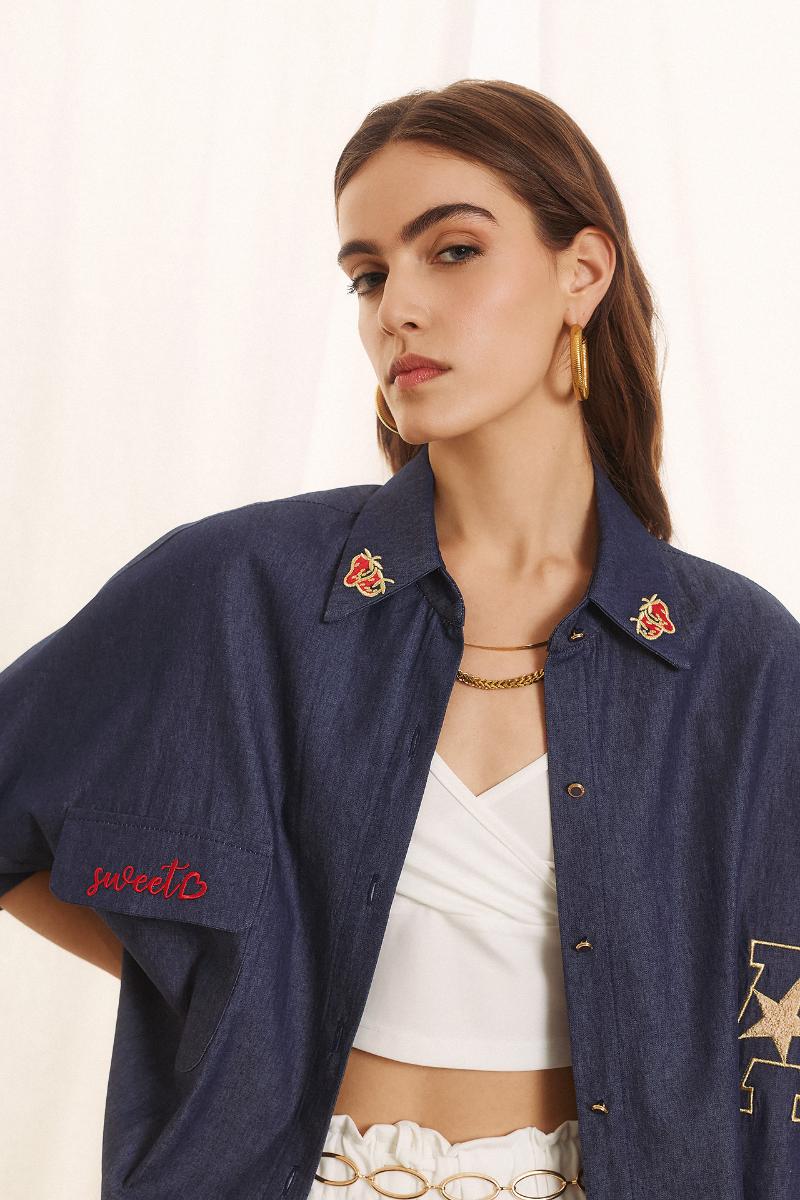 Πουκαμίσα jean oversize FIGARO - S