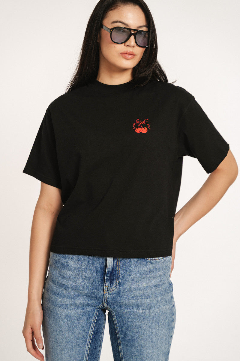 Cherry Tshirt Edward μαύρο - S