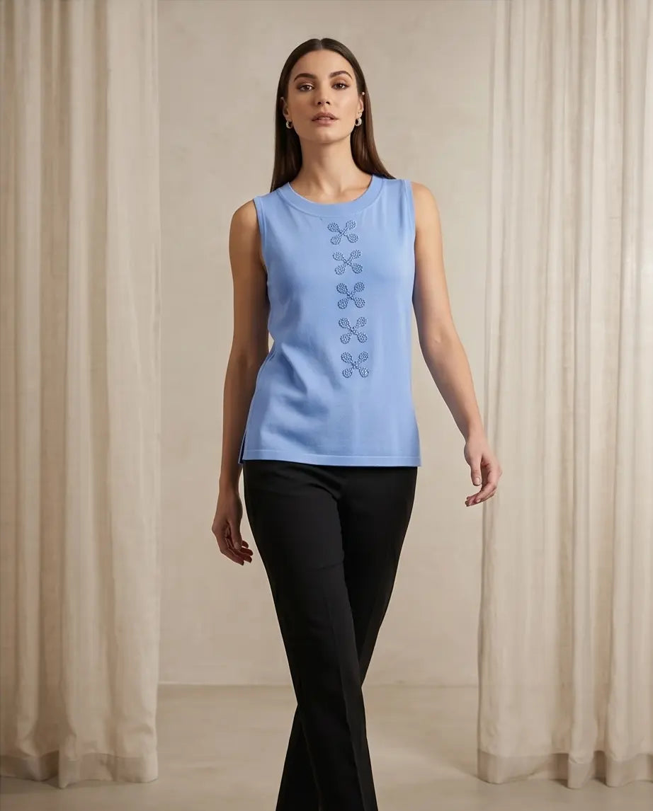 Μπλούζα αμάνικη σιέλ - M