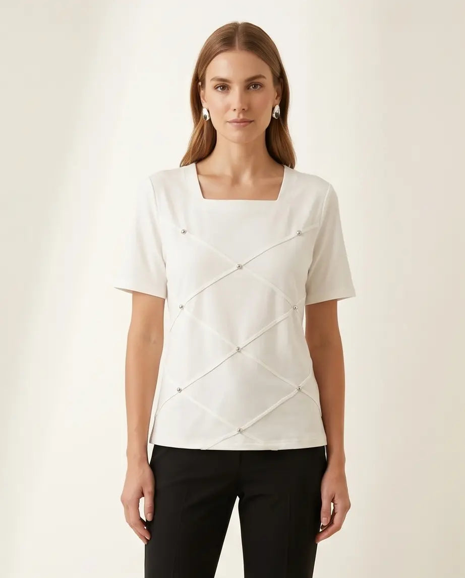 Μπλούζα λευκή stras - 2XL