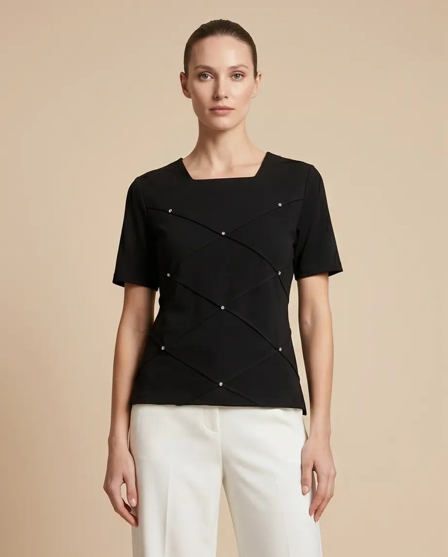 Μπλούζα μαύρη stras - M