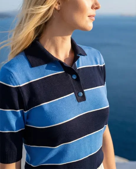 Μπλούζα ριγέ polo - L