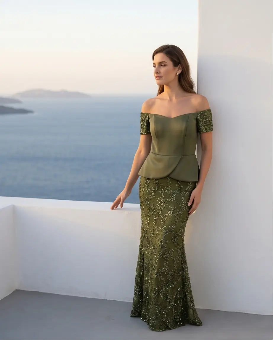 Φόρεμα maxi olive - 4