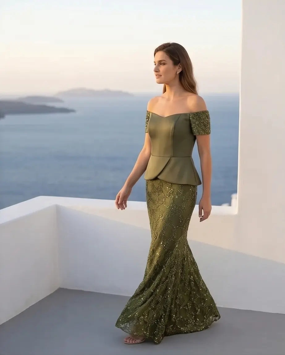 Φόρεμα maxi olive - 4