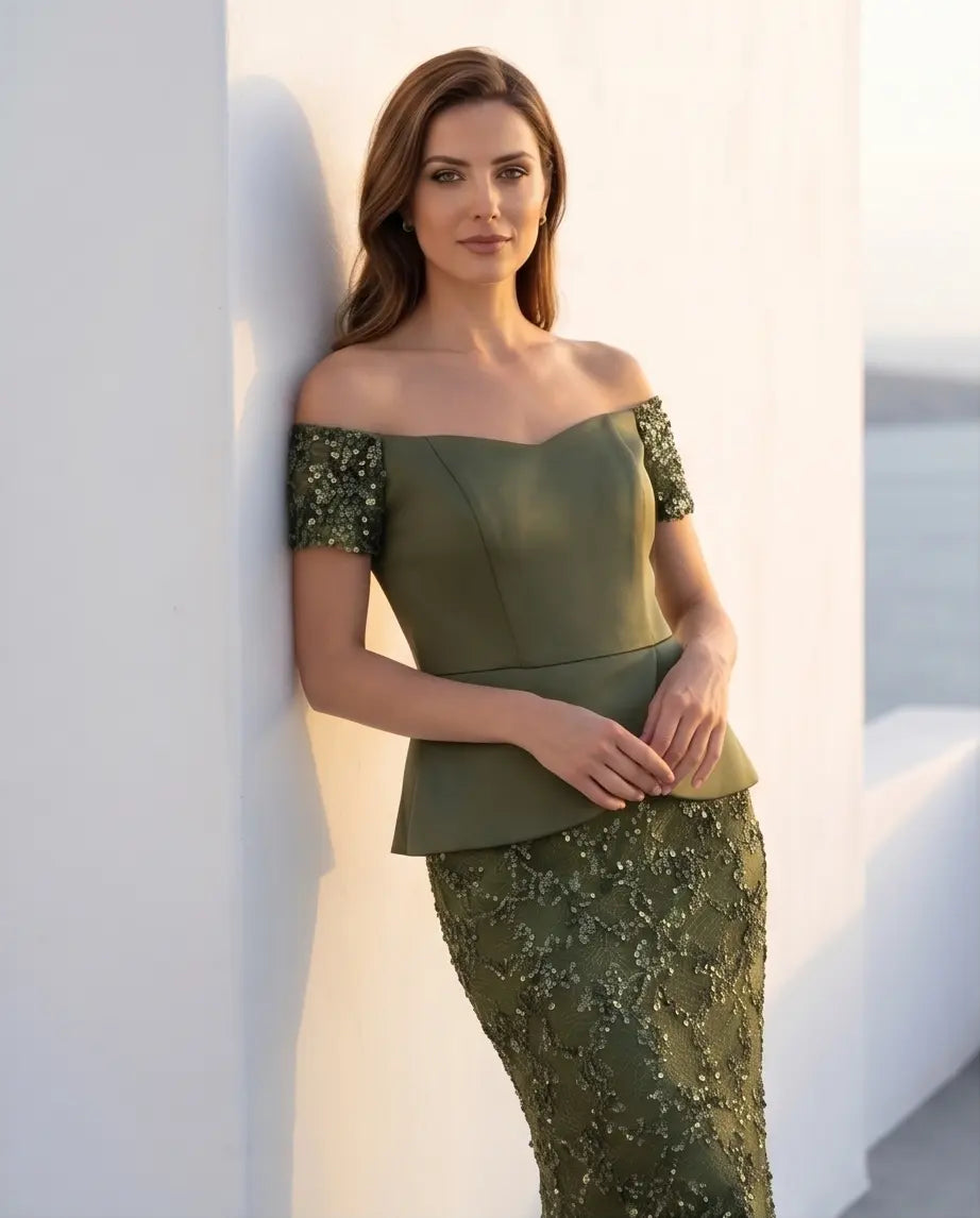 Φόρεμα maxi olive - 4