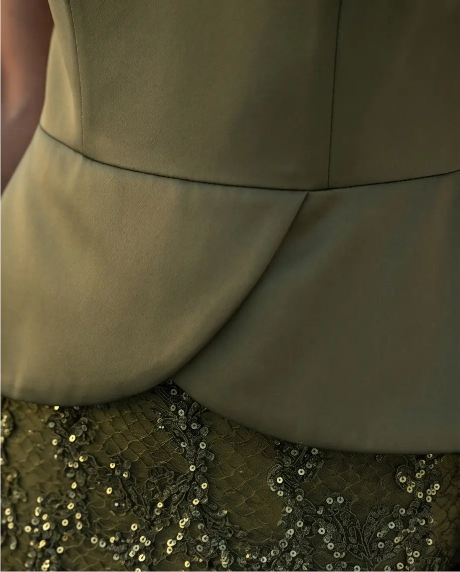Φόρεμα maxi olive - 4