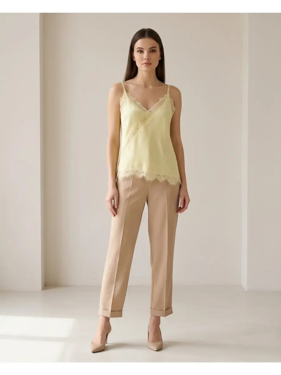 Μπλούζα κίτρινη τιράντα - L