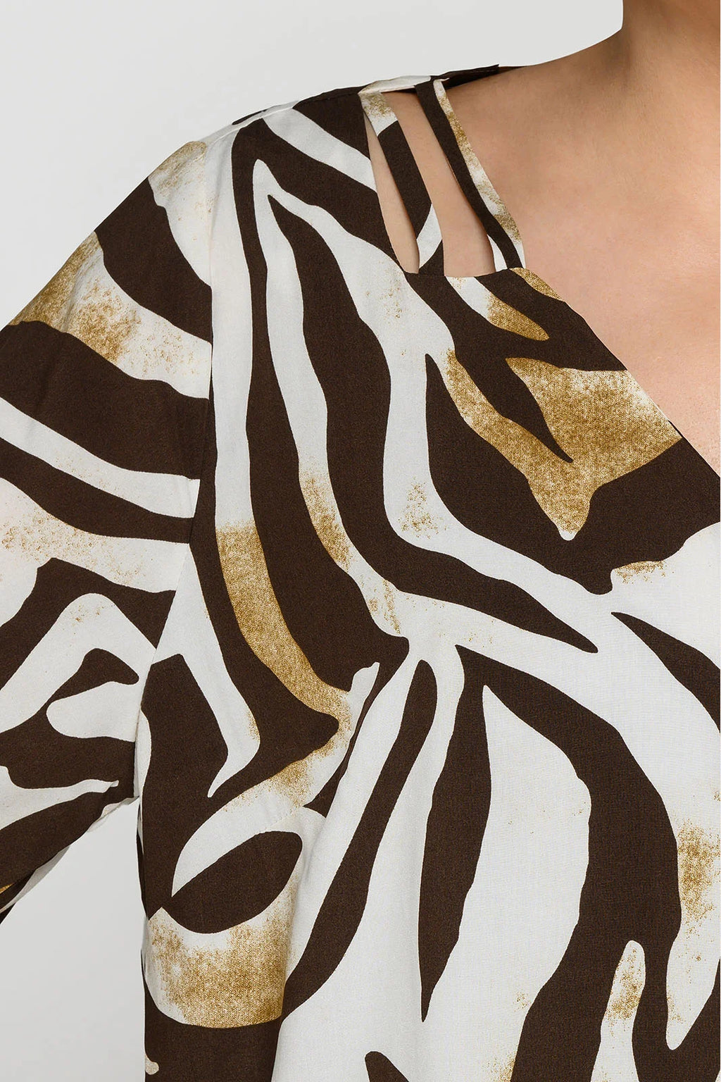 Μπλούζα animal print καφέ - 3