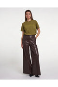 Eco leather σοκολά παντελόνι - 38