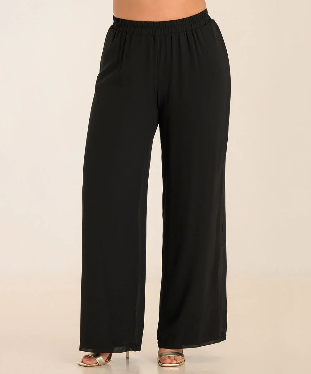 Παντελόνα μουσελίνα Plus size - 3