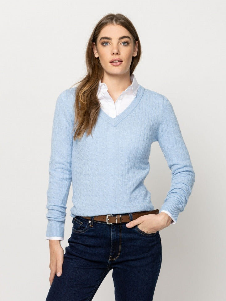 Μπλούζα σιέλ V-neck - S