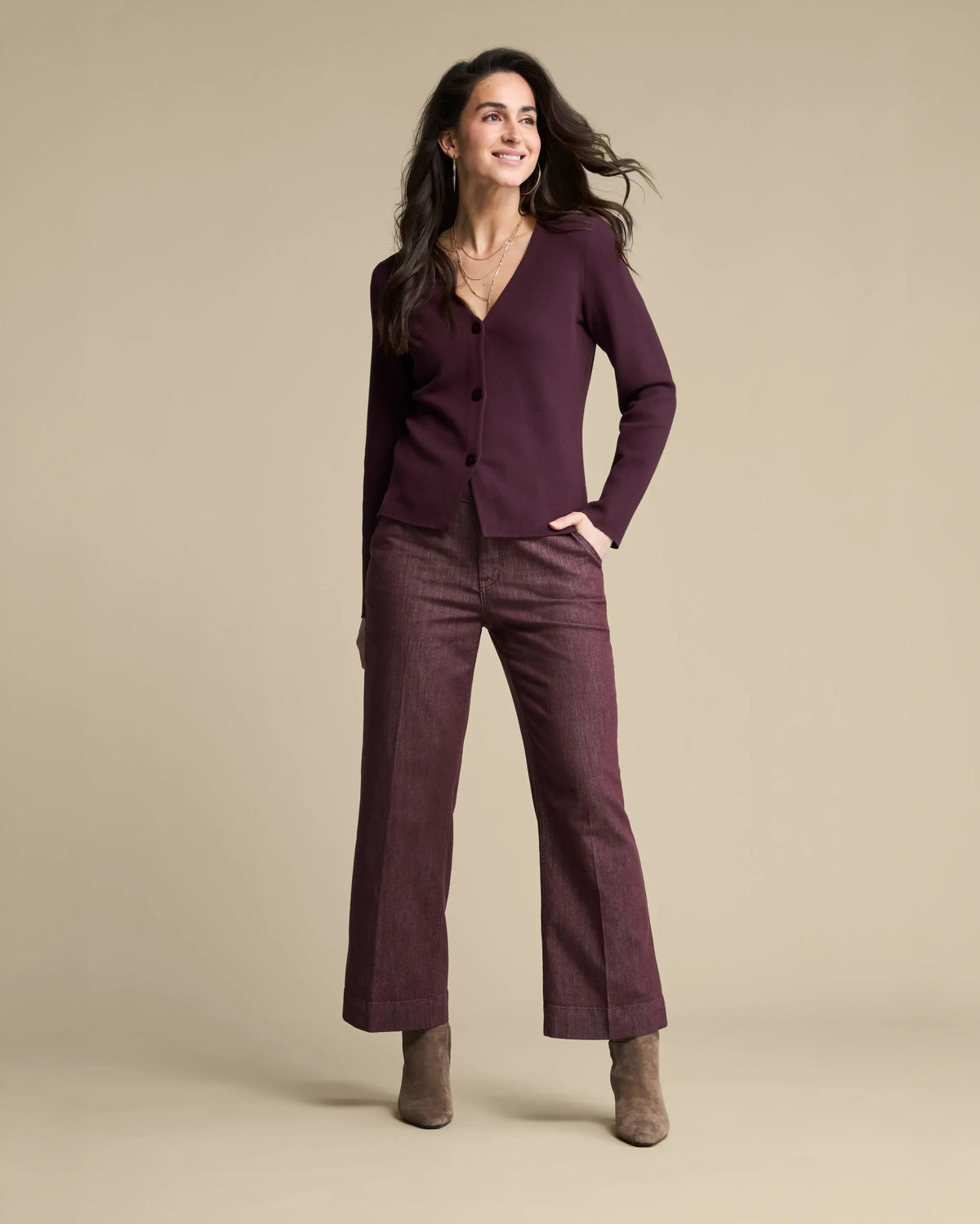 Denim Burgundy - 34