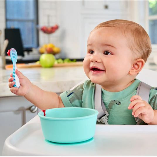 Munchkin  3PK GENTLE DIP SELF-FEEDING SPOON (BLUE-GRN)  90262