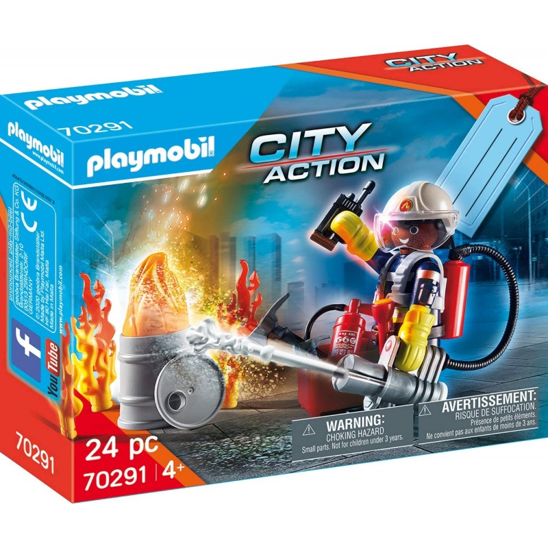 Playmobil Gift Set Πυροσβέστης Με Αντλία Νερού 70291