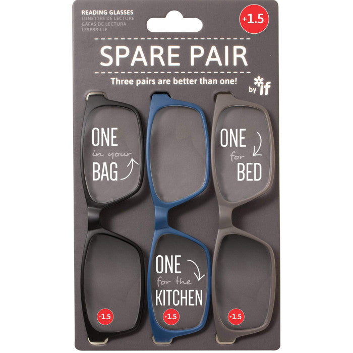 ΓΥΑΛΙΑ ΠΡΕΣΒΥΩΠΙΑΣ ΣΕΤ 3ΤΕΜ IF SPARE PAIR +1,5 μπλε, γκρι, μαύρο