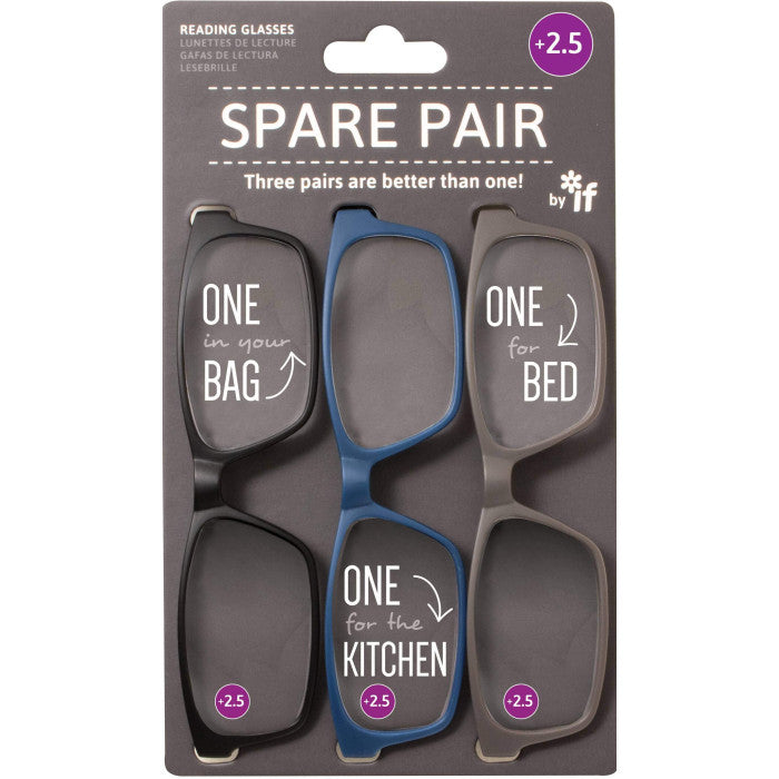ΓΥΑΛΙΑ ΠΡΕΣΒΥΩΠΙΑΣ ΣΕΤ 3ΤΕΜ IF SPARE PAIR +2,5 μπλε, γκρι, μαύρο