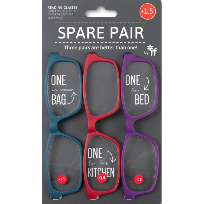 ΓΥΑΛΙΑ ΠΡΕΣΒΥΩΠΙΑΣ ΣΕΤ 3ΤΕΜ IF SPARE PAIR +1,5 κόκκινο, μωβ, πετρόλ