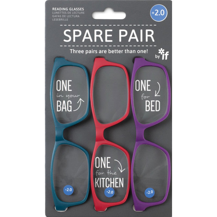 ΓΥΑΛΙΑ ΠΡΕΣΒΥΩΠΙΑΣ ΣΕΤ 3ΤΕΜ IF SPARE PAIR +2,0 κόκκινο, μωβ, πετρόλ