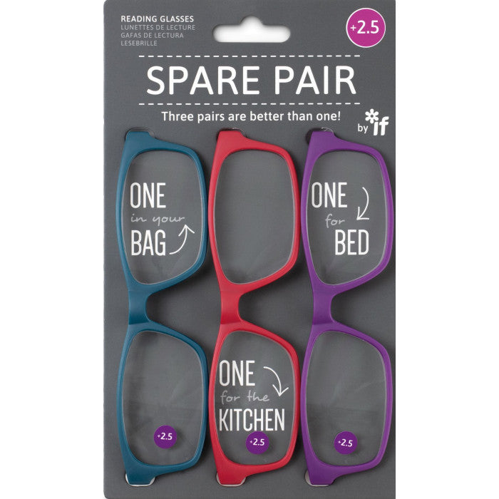ΓΥΑΛΙΑ ΠΡΕΣΒΥΩΠΙΑΣ ΣΕΤ 3ΤΕΜ IF SPARE PAIR +2,5 κόκκινο, μωβ, πετρόλ