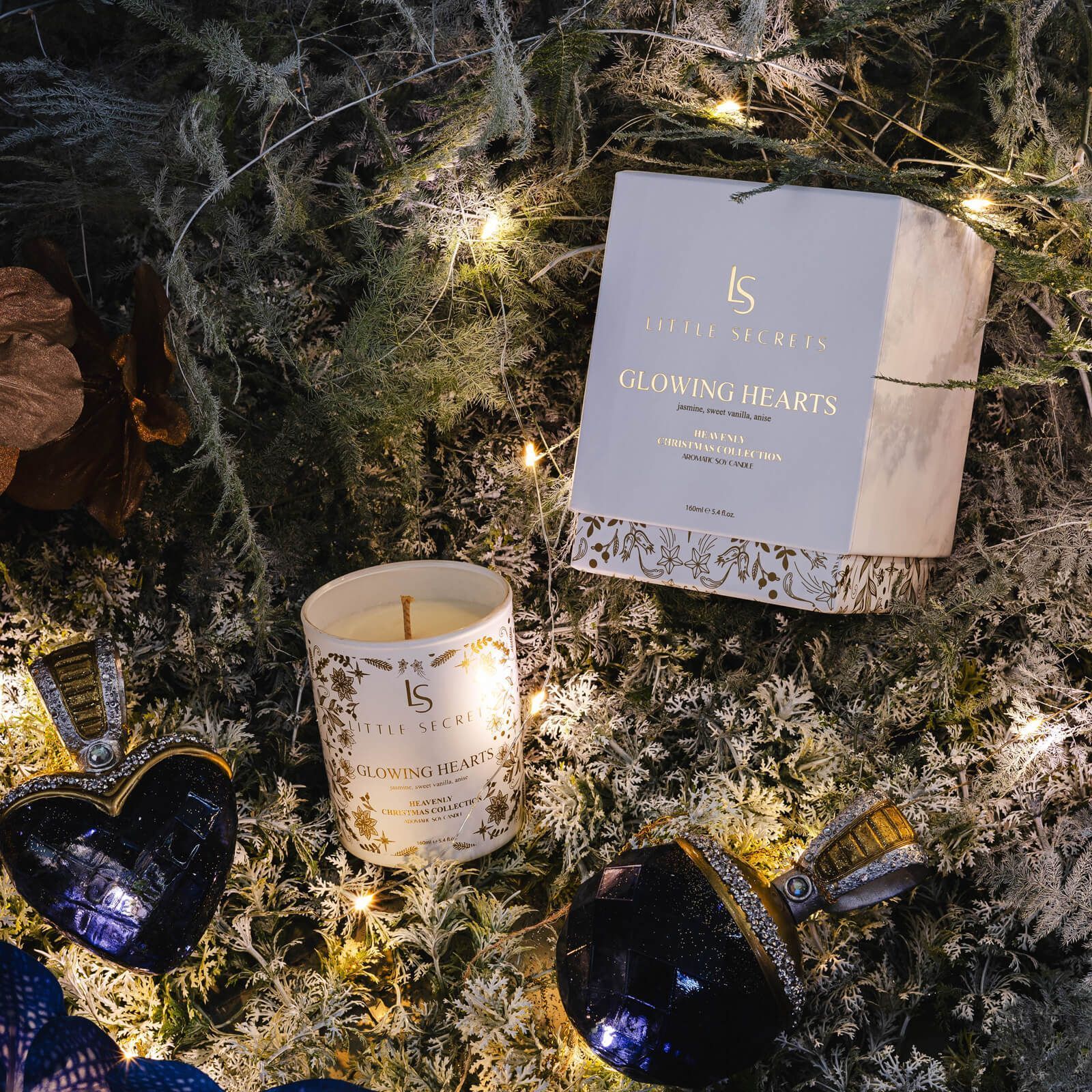 Glowing Hearts Heavenly Soy Candle 160ml | Little Secrets