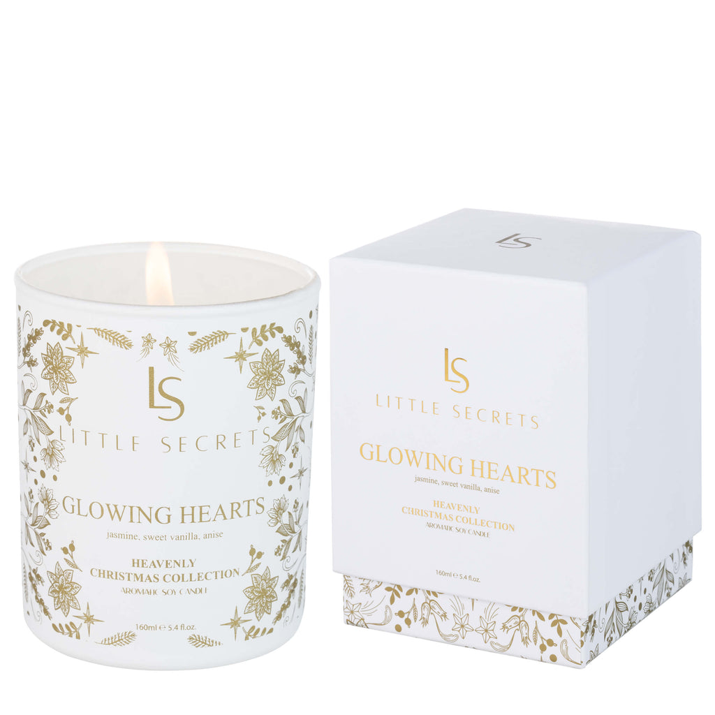 Glowing Hearts Heavenly Soy Candle 160ml | Little Secrets