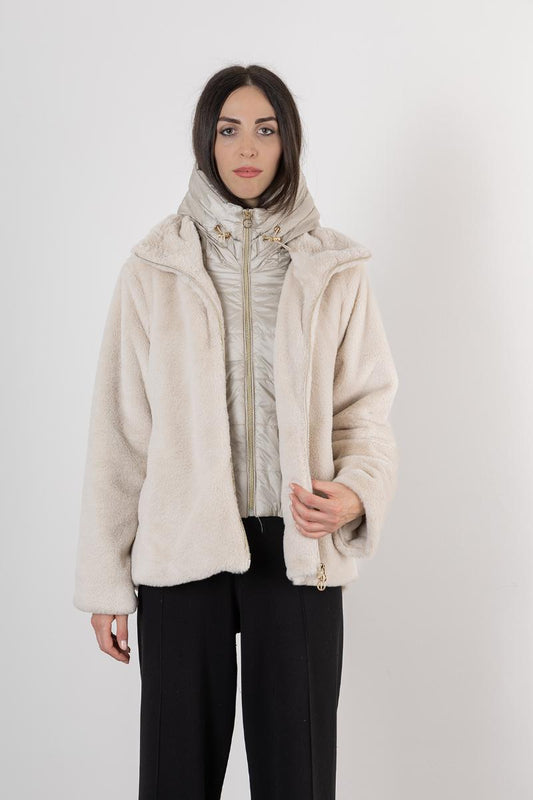 Οικολογική γούνα εκρού - M