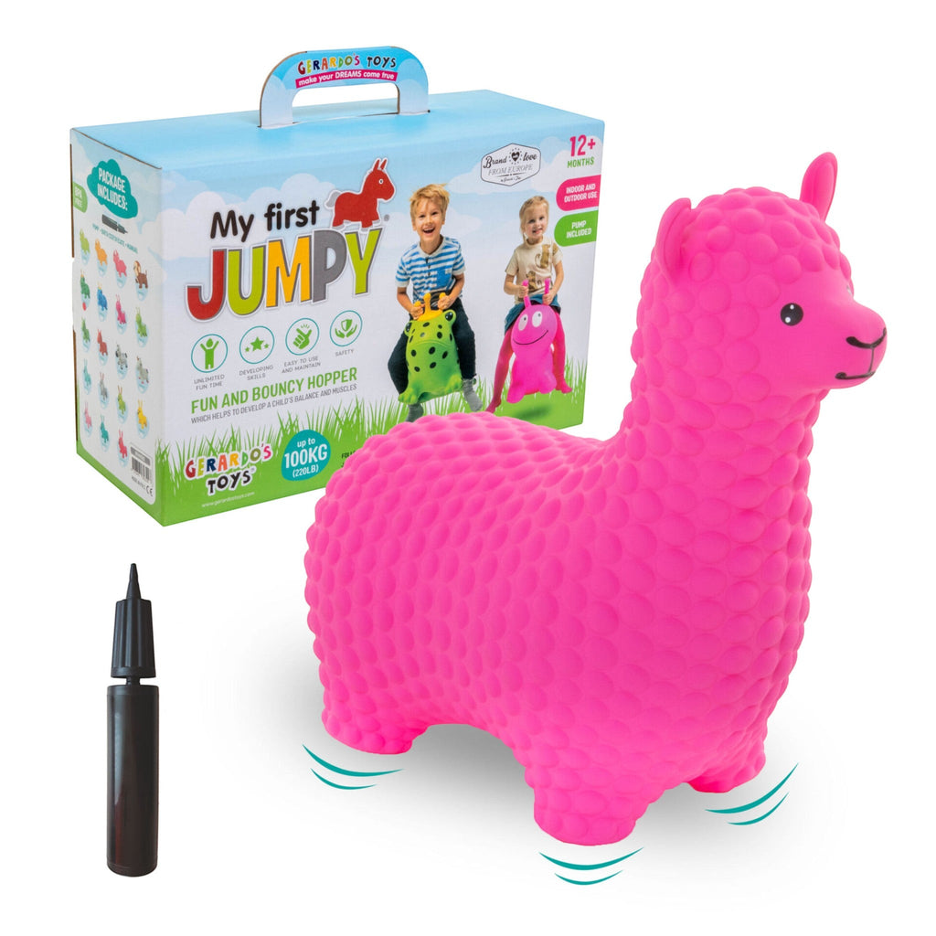 JUMPY. Φουσκωτά ζωάκια Αλπακά (ροζ)