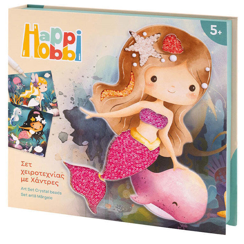 HappiHobbi Σετ Χειροτεχνίας με Χάντρες Art Crystal Beads Mermaids