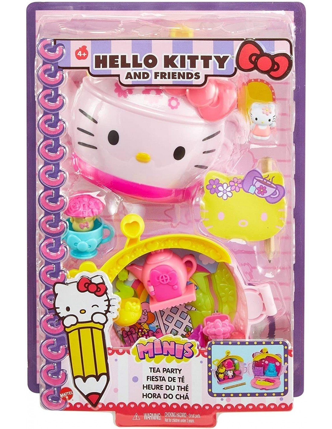 Mattel Hello Kitty And Friends Minis Tea Party Σετ Με Σημειωματάριο GVB27