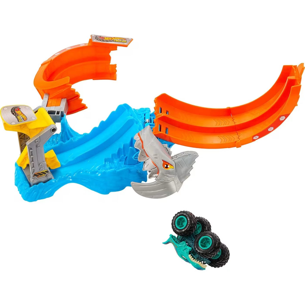 Mattel Hot Wheels Monster Trucks – Πίστα Λουπ Με Καρχαρια Monster Trucks Όχημα Παιχνίδι JFR08