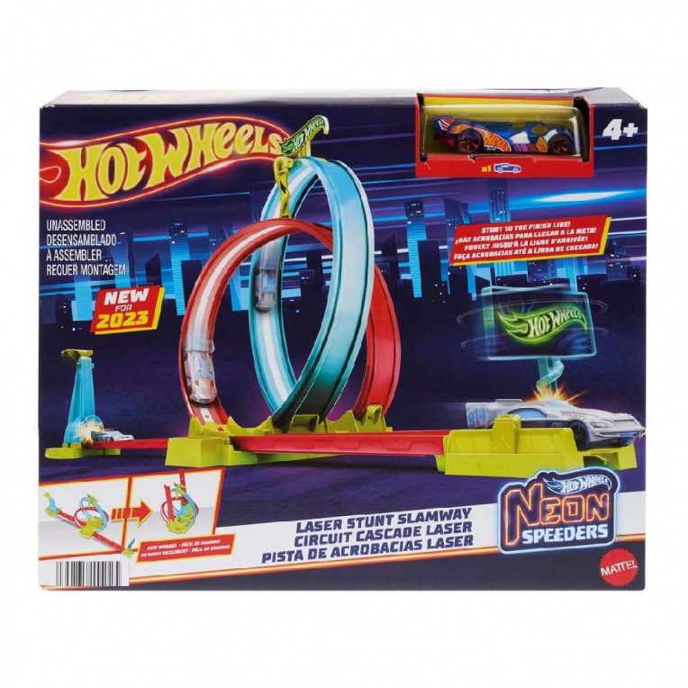 Hot Wheels Neon Speeders Laser Stunt Slamway Trackset (HPC05)