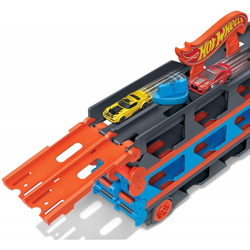Mattel Hot Wheels Νταλίκα – Πίστα 2 Σε 1 Αγώνων Με 3 Αυτοκινητάκια Κλίμακας 1:64 GVG37