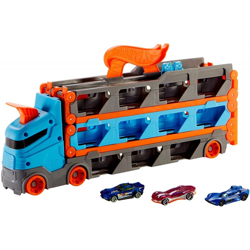 Mattel Hot Wheels Νταλίκα – Πίστα 2 Σε 1 Αγώνων Με 3 Αυτοκινητάκια Κλίμακας 1:64 GVG37