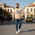 Ανδρικό Φούτερ Μπεζ "New Mind" Χωρίς Κουκούλα