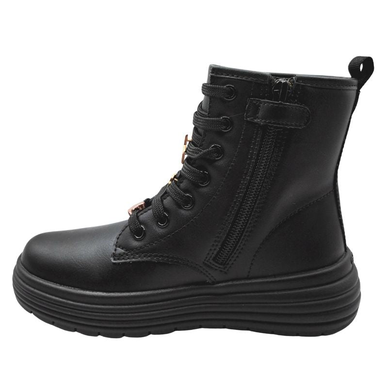 Geox J PHAOLAE G J26ETA 000BC C9999 Μποτάκι για κορίτσι δερμάτινο Μαύρο