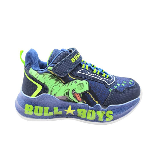 Bull boys T-REX DNAL5140 B00-BL01 Αθλητικό με φωτάκια για αγόρι σε συνθετικό δέρμα και ύφασμα Λάιμ-Μπλέ