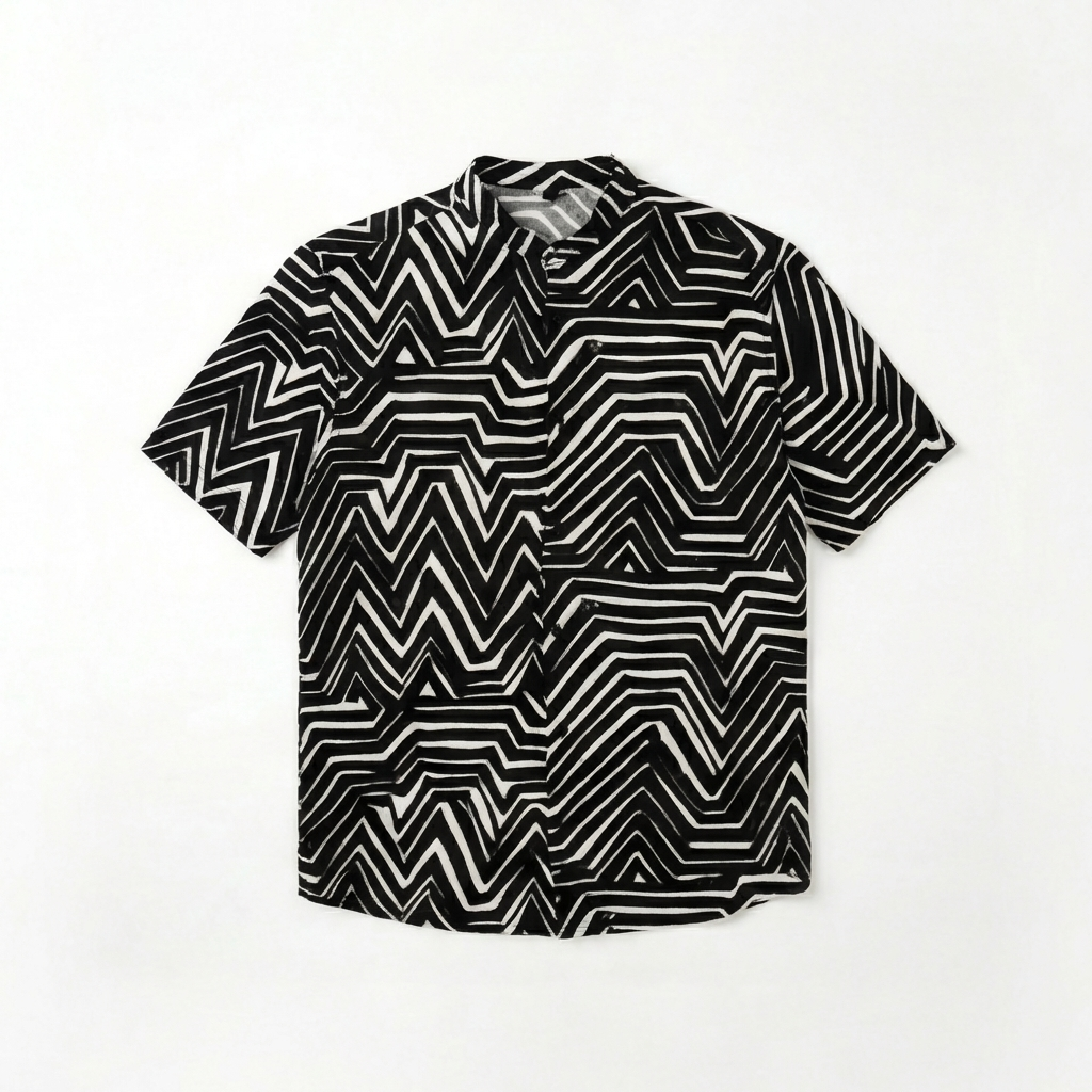Ανδρικό Μαο Πουκάμισο Κοντομάνικο Geometric RECKLESS