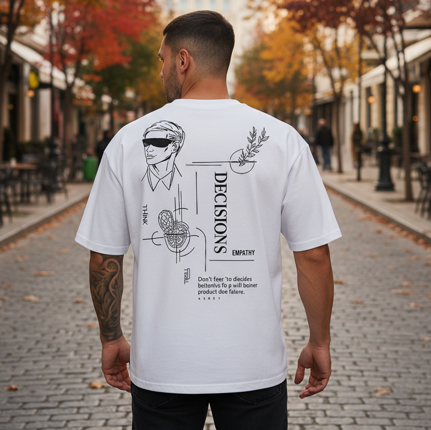 RECKLESS Oversized T-shirt "DECISIONS" Μαύρο ή Λευκό