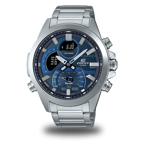 Casio Ρολόι Ecb-30D-2AEF χρονογράφος με μαύρη πλάκα.