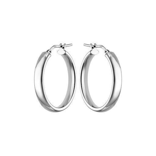 Ασημένια σκουλαρίκια μεσαίοι κρίκοι Vogue 73071203 με λουστρέ επιφάνεια.