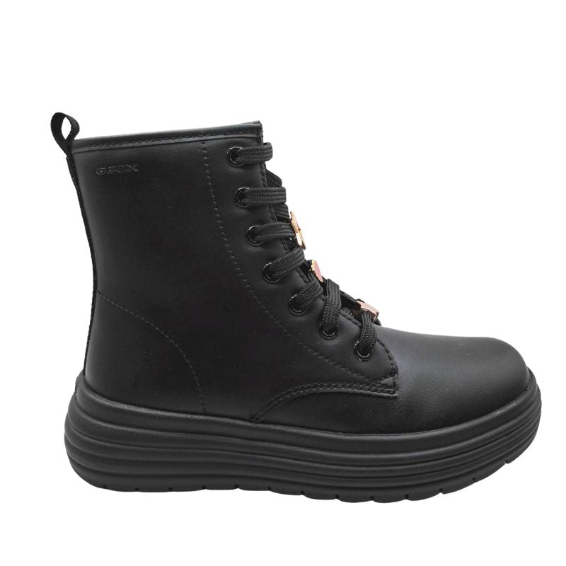 Geox J PHAOLAE G J26ETA 000BC C9999 A Μποτάκι για κορίτσι δερμάτινο Μαύρο
