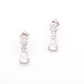 Εντυπωσιακά μακριά λευκόχρυσα σκουλαρίκια Κ14.