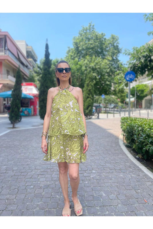 Φόρεμα με παρτούς ώμους