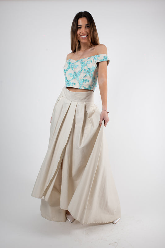 Σετ crop top με φούστα