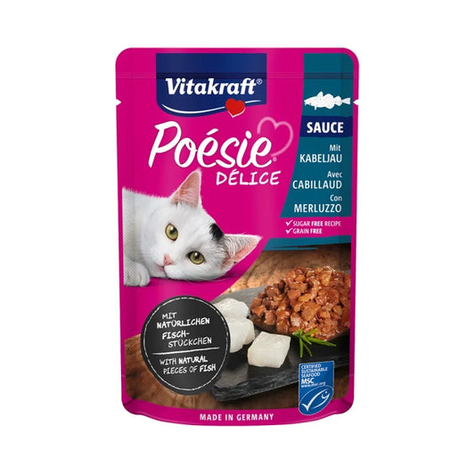 VITAKRAFT ΦΑΚΕΛΑΚΙ ΓΑΤΑΣ POESIE DELISAUCE CODFISH 85G
