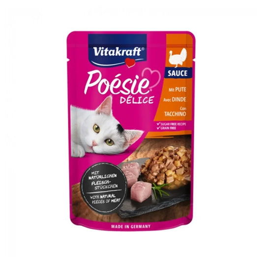 VITAKRAFT ΦΑΚΕΛΑΚΙ ΓΑΤΑΣ POESIE DELIGELLE TURKEY BREAST 85G